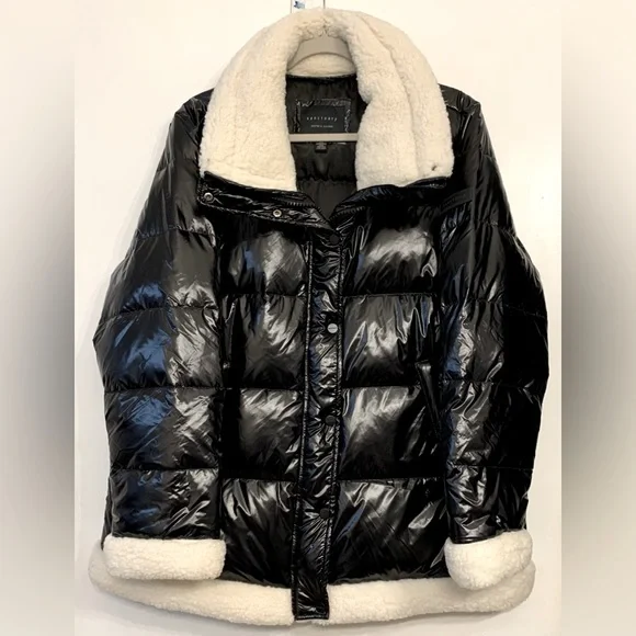 Black Sanctuary puffer jacket. Cozy, like new. Smoke free home. XL - Picture 1 of 5